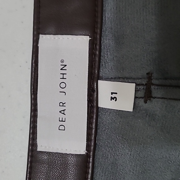 Dear John Dark Brown Faux Leather JEANNE Flare Pants size 31 - Picture 4 of 11